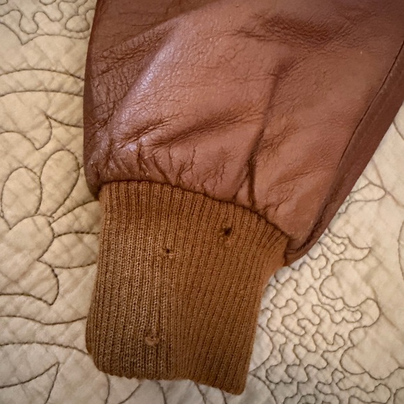 Vintage 70s Italian Fiats Tempo Sportivo Brown Leather Bomber Jacket - Picture 16 of 16